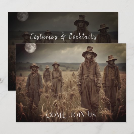 Creepy Mensen Halloween Party Uitnodiging (Voorkant / Achterkant)