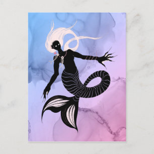 Creepy Mermaid Dark Fantasy Monster Gothic Briefkaart