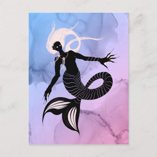 Creepy Mermaid Dark Fantasy Monster Gothic Briefkaart (Voorkant)