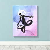 Creepy Mermaid Dark Fantasy Monster Gothic Canvas Afdruk (Insitu (Houten vloer))