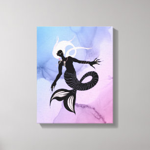 Creepy Mermaid Dark Fantasy Monster Gothic Canvas Afdruk
