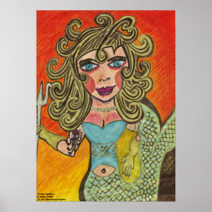 "Creepy Mermaid" Poster