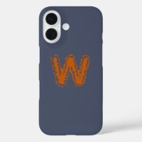 Creepy Monogram Botsende Sinaasappel op Blauw