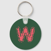Creepy Monogram Botsing Roze op Groen Sleutelhanger (Achterkant)