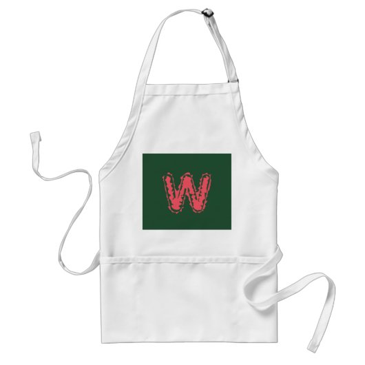 Creepy Monogram Botsing Roze op Groen Standaard Schort (Voorkant)