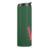 Creepy Monogram Botsing Roze op Groen Thermosbeker (Gedraaid links)