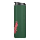 Creepy Monogram Botsing Roze op Groen Thermosbeker (Geroteerd rechts)