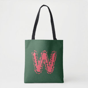 Creepy Monogram Botsing Roze op Groen Tote Bag