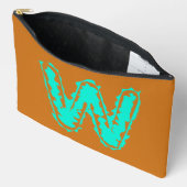 Creepy Monogram Giftig Groen op Sinaasappel Etui (Open)