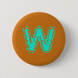 Creepy Monogram Giftig Groen op Sinaasappel Ronde Button 5,7 Cm
