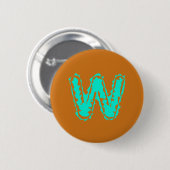 Creepy Monogram Giftig Groen op Sinaasappel Ronde Button 5,7 Cm (Voorkant /achterkant)