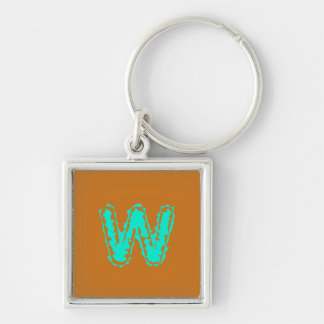 Creepy Monogram Giftig Groen op Sinaasappel Sleutelhanger