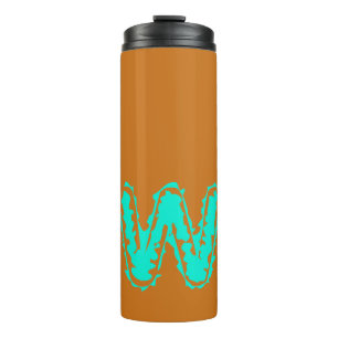 Creepy Monogram Giftig Groen op Sinaasappel Thermosbeker