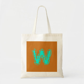 Creepy Monogram Giftig Groen op Sinaasappel Tote Bag