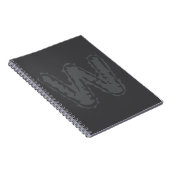 Creepy Monogram grijs op grijs Notitieboek (Rechterzijde)
