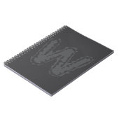 Creepy Monogram grijs op grijs Notitieboek (Linkerzijde)