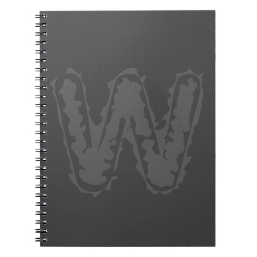 Creepy Monogram grijs op grijs Notitieboek (Voorkant)