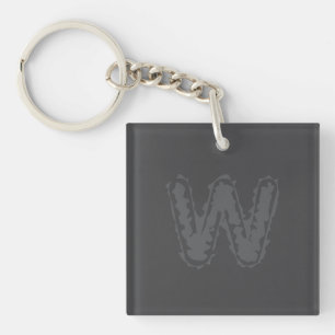 Creepy Monogram grijs op grijs Sleutelhanger