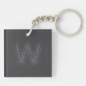 Creepy Monogram grijs op grijs Sleutelhanger (Achterkant)