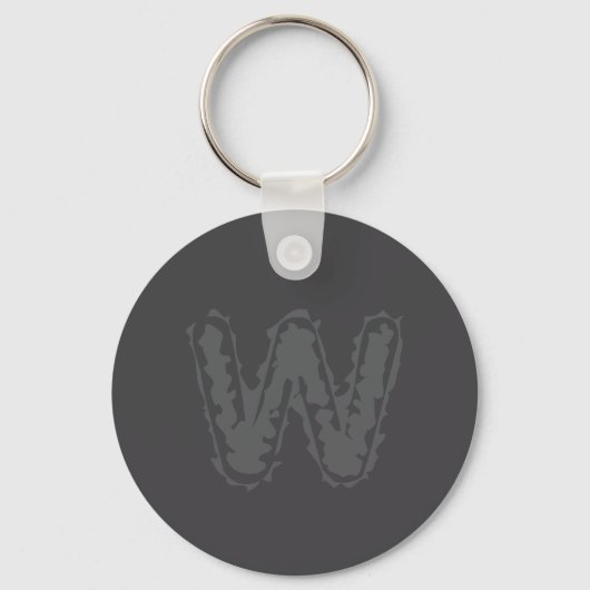 Creepy Monogram grijs op grijs Sleutelhanger (Voorkant)