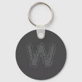 Creepy Monogram grijs op grijs Sleutelhanger (Achterkant)