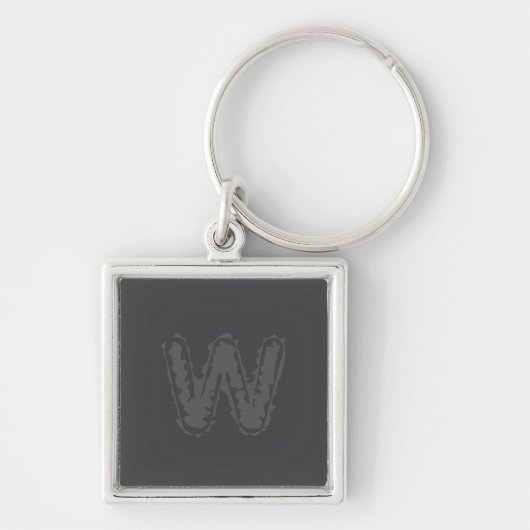 Creepy Monogram grijs op grijs Sleutelhanger (Voorkant)