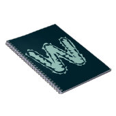 Creepy Monogram Mint Groen op Deep Blue Notitieboek (Rechterzijde)