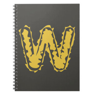 Creepy Monogram Moody Geel op Donkergrijs Notitieboek