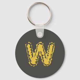 Creepy Monogram Moody Geel op Donkergrijs Sleutelhanger