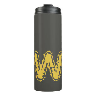 Creepy Monogram Moody Geel op Donkergrijs Thermosbeker