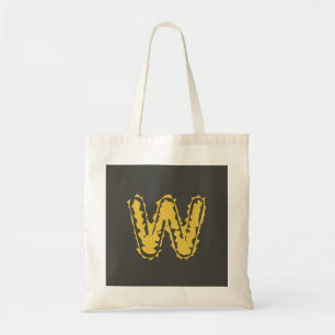 Creepy Monogram Moody Geel op Donkergrijs Tote Bag