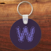 Creepy Monogram Paarse op Paarse Sleutelhanger (Achterkant)