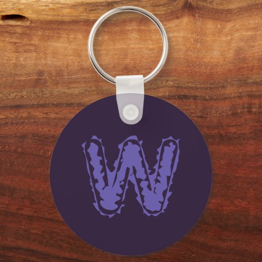 Creepy Monogram Paarse op Paarse Sleutelhanger (Voorkant)