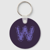 Creepy Monogram Paarse op Paarse Sleutelhanger (Achterkant)