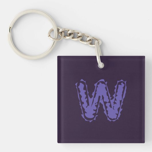 Creepy Monogram Paarse op Paarse Sleutelhanger (Voorkant)