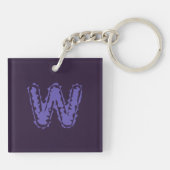 Creepy Monogram Paarse op Paarse Sleutelhanger (Achterkant)