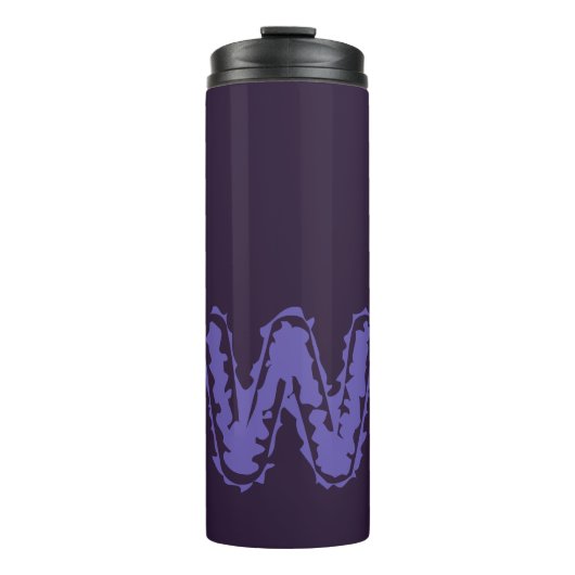 Creepy Monogram Paarse op Paarse Thermosbeker (Voorkant)