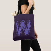 Creepy Monogram Paarse op Paarse Tote Bag (Dichtbij)