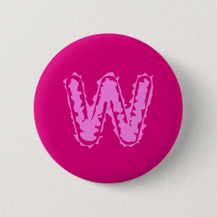 Creepy Monogram Pink op Pink Ronde Button 5,7 Cm