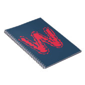 Creepy Monogram Rood op Blauw Notitieboek (Rechterzijde)