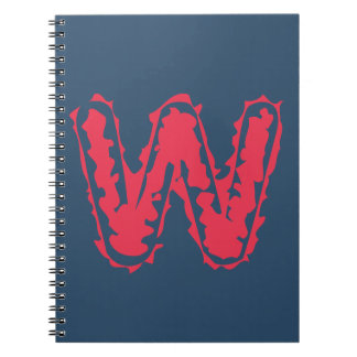 Creepy Monogram Rood op Blauw Notitieboek