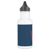 Creepy Monogram Rood op Blauw Waterfles (Links)