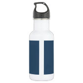 Creepy Monogram Rood op Blauw Waterfles (Achterkant)