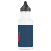 Creepy Monogram Rood op Blauw Waterfles (Rechts)