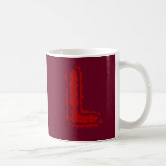 Creepy Monogram rood op rood Koffiemok (Rechts)