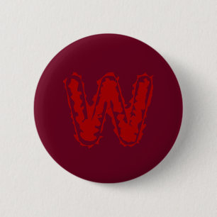 Creepy Monogram rood op rood Ronde Button 5,7 Cm