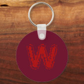 Creepy Monogram rood op rood Sleutelhanger (Voorkant)