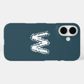 Creepy Monogram Wit op Blauw Case-Mate iPhone Case (Achterkant (horizontaal))