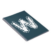 Creepy Monogram Wit op Blauw Notitieboek (Rechterzijde)