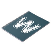 Creepy Monogram Wit op Blauw Notitieboek (Linkerzijde)